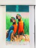 Parrot Oil Painting Design Fashion Scarf W/ Fringes